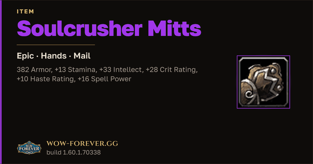 The preview card for Soulcrusher Mitts