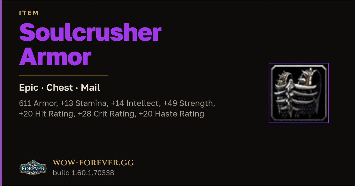 The preview card for Soulcrusher Armor