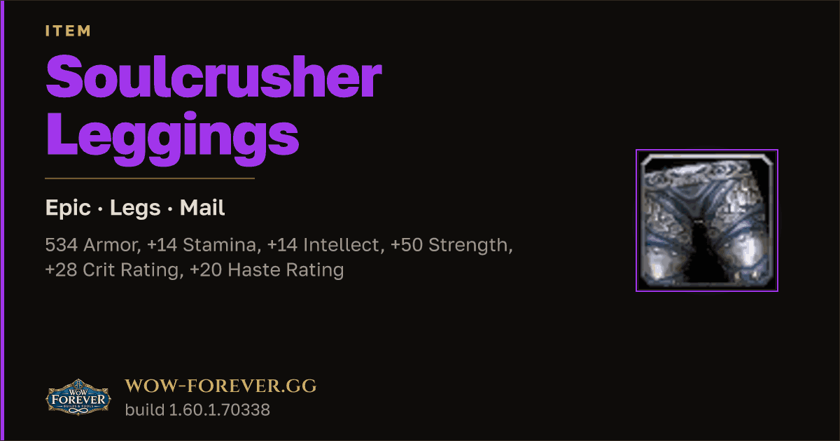The preview card for Soulcrusher Leggings
