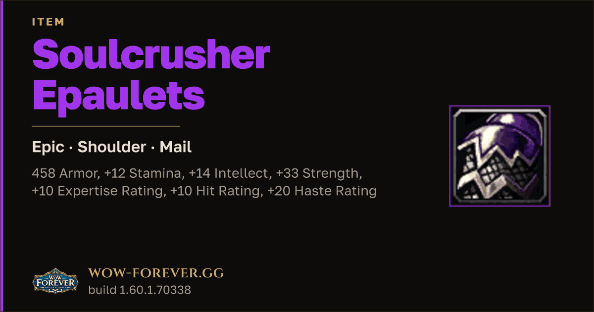 The preview card for Soulcrusher Epaulets