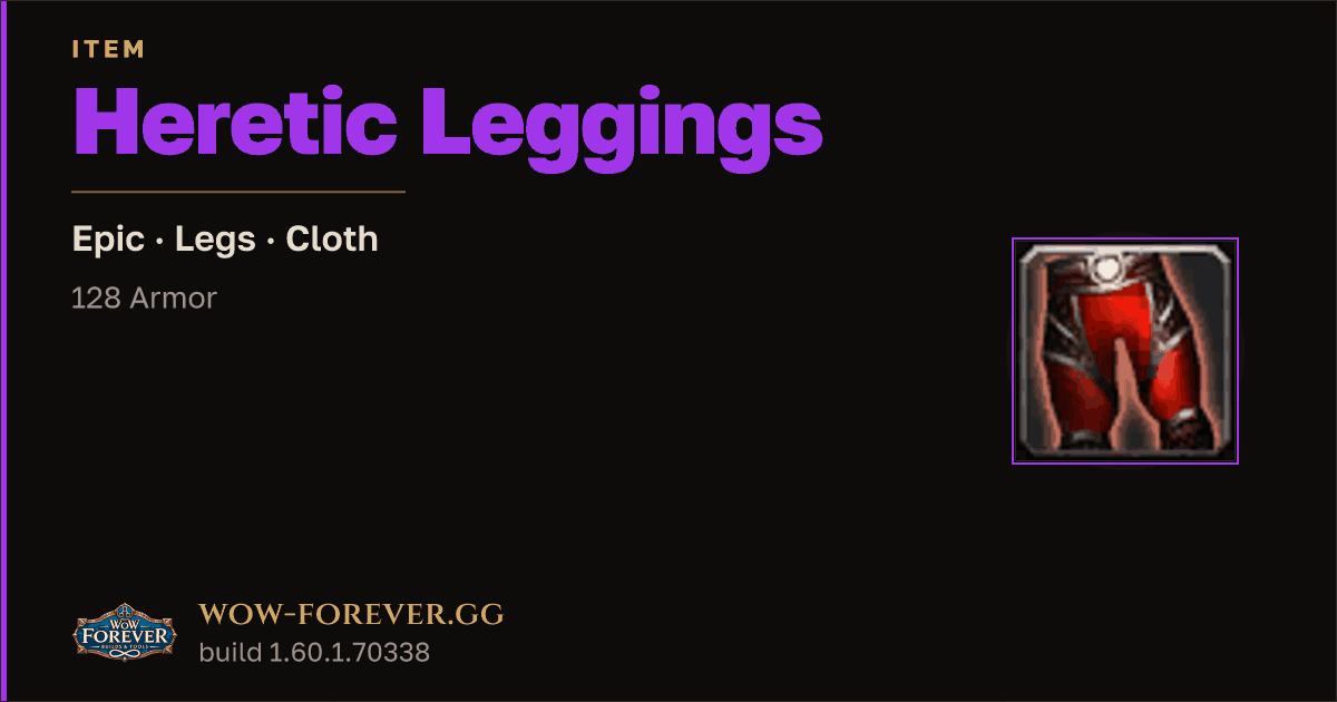 The preview card for Heretic Leggings