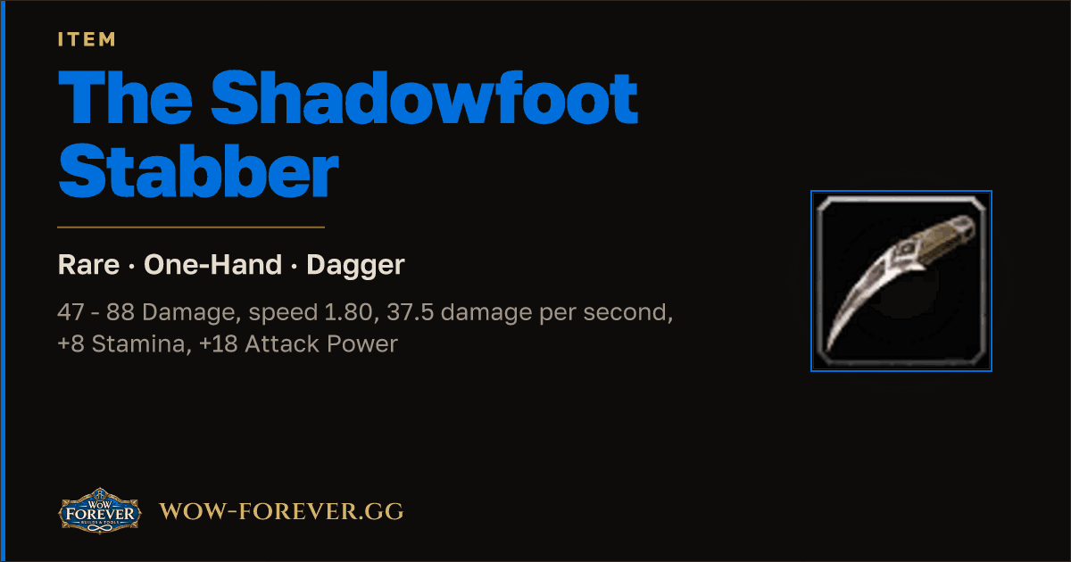 The preview card for The Shadowfoot Stabber