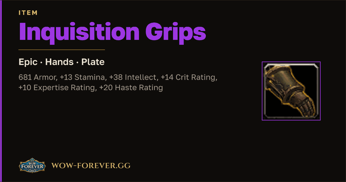 The preview card for Inquisition Grips