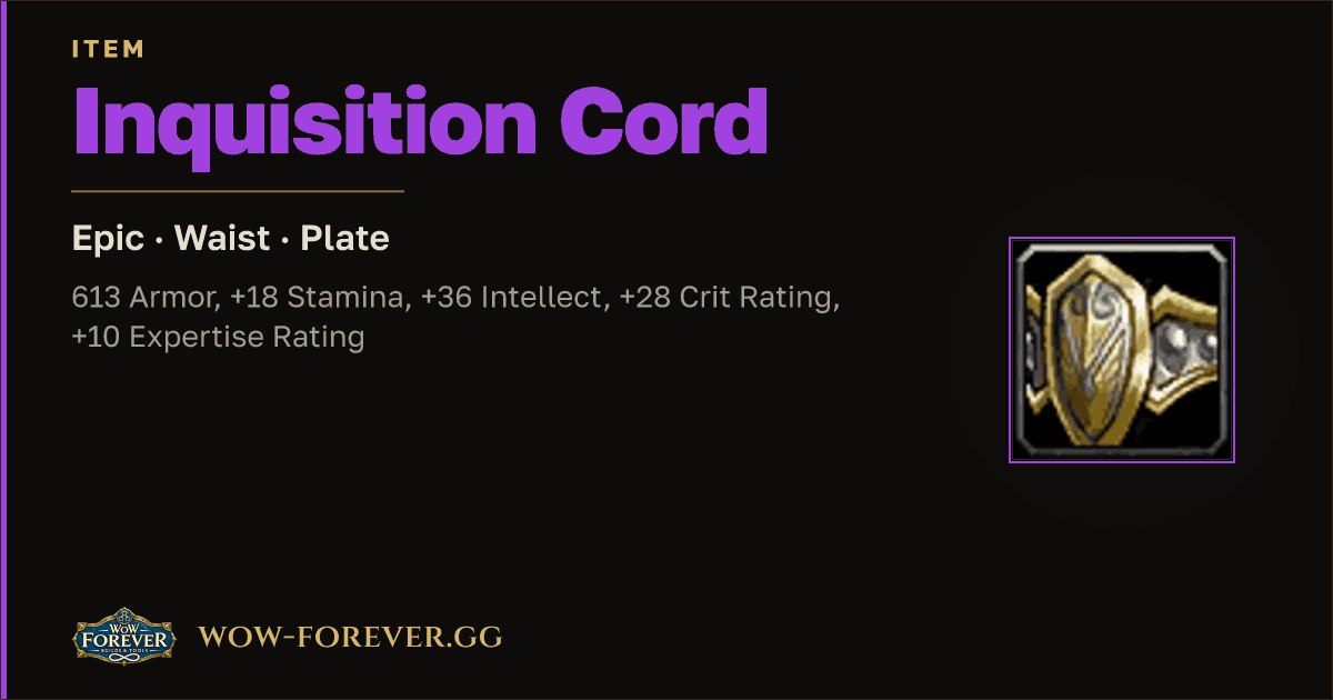 The preview card for Inquisition Cord