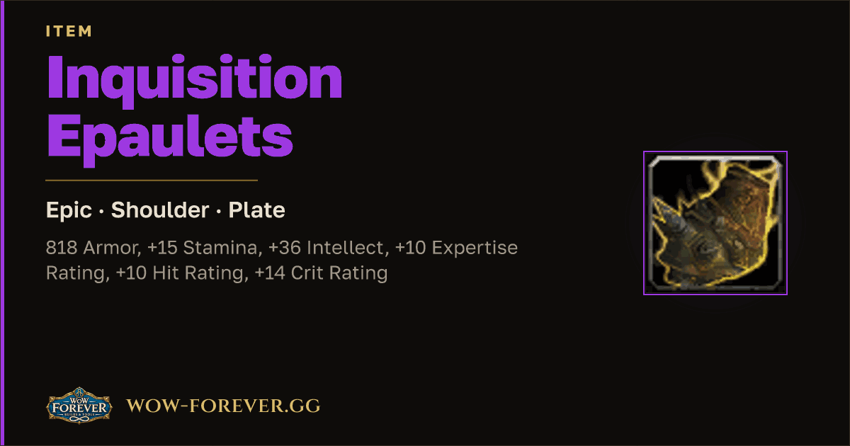 The preview card for Inquisition Epaulets