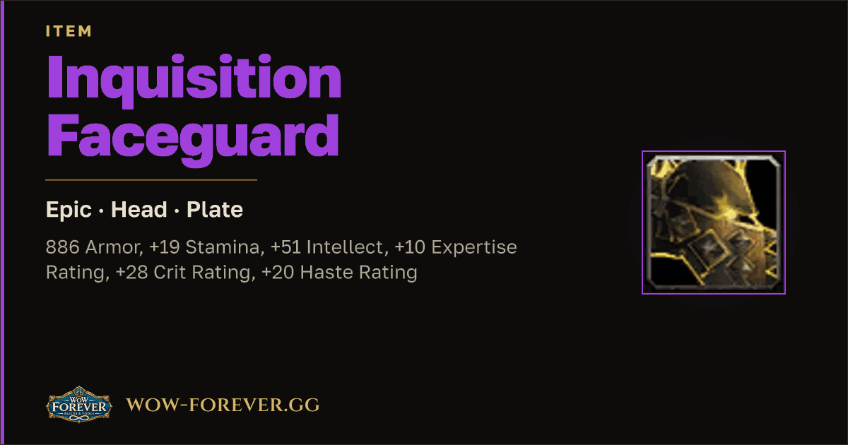 The preview card for Inquisition Faceguard