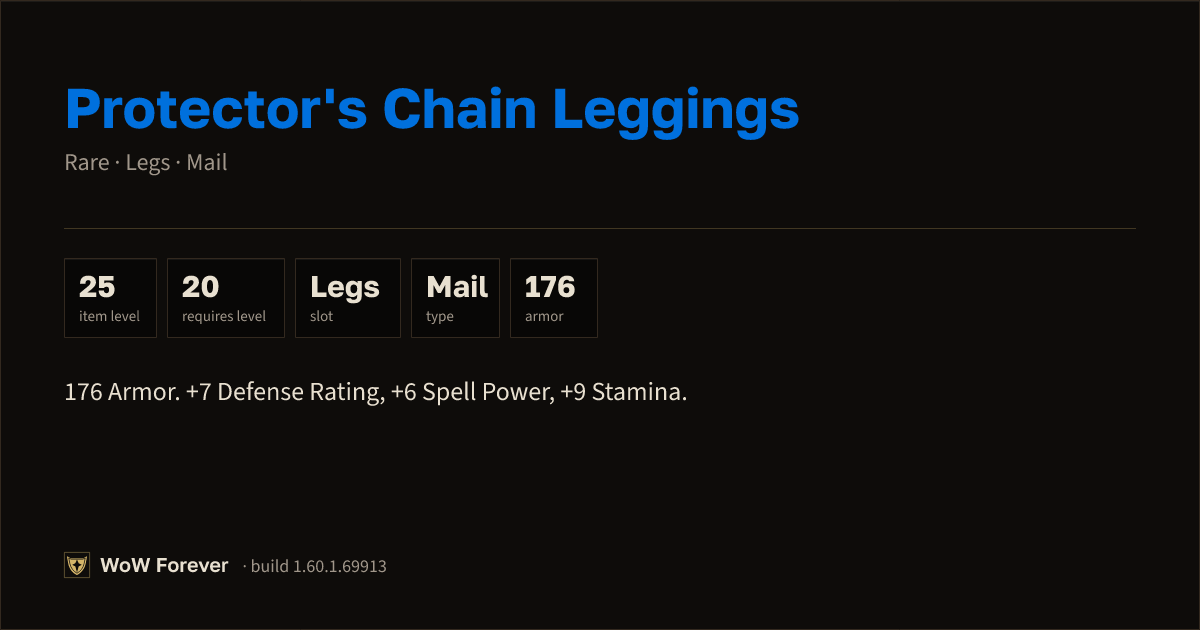 The preview card for Protector's Chain Leggings - Rare Mail Legs