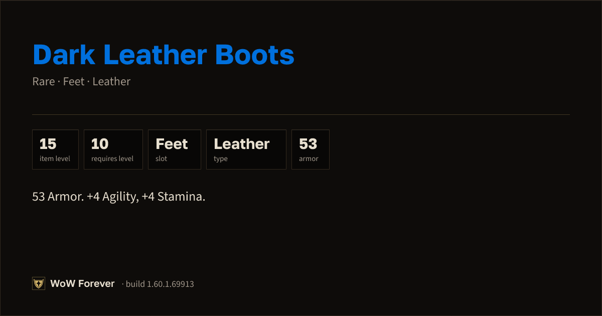 The preview card for Dark Leather Boots - Rare Leather Feet