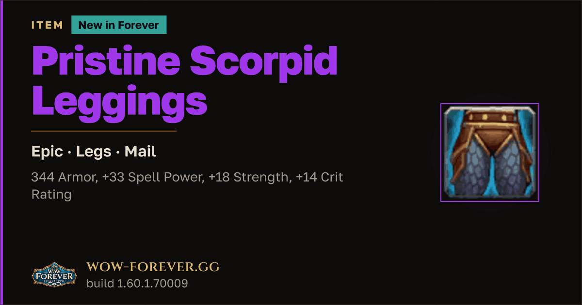 The preview card for Pristine Scorpid Leggings - Epic Mail Legs