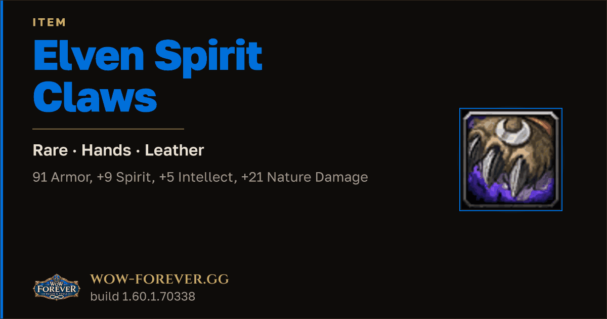 The preview card for Elven Spirit Claws