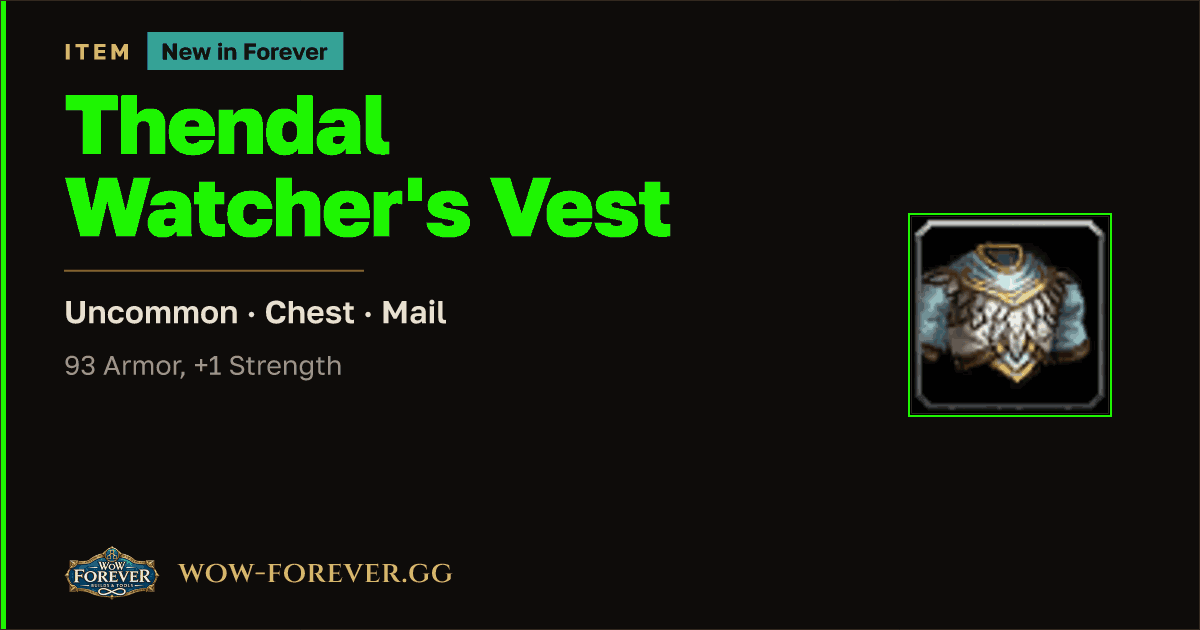The preview card for Thendal Watcher's Vest