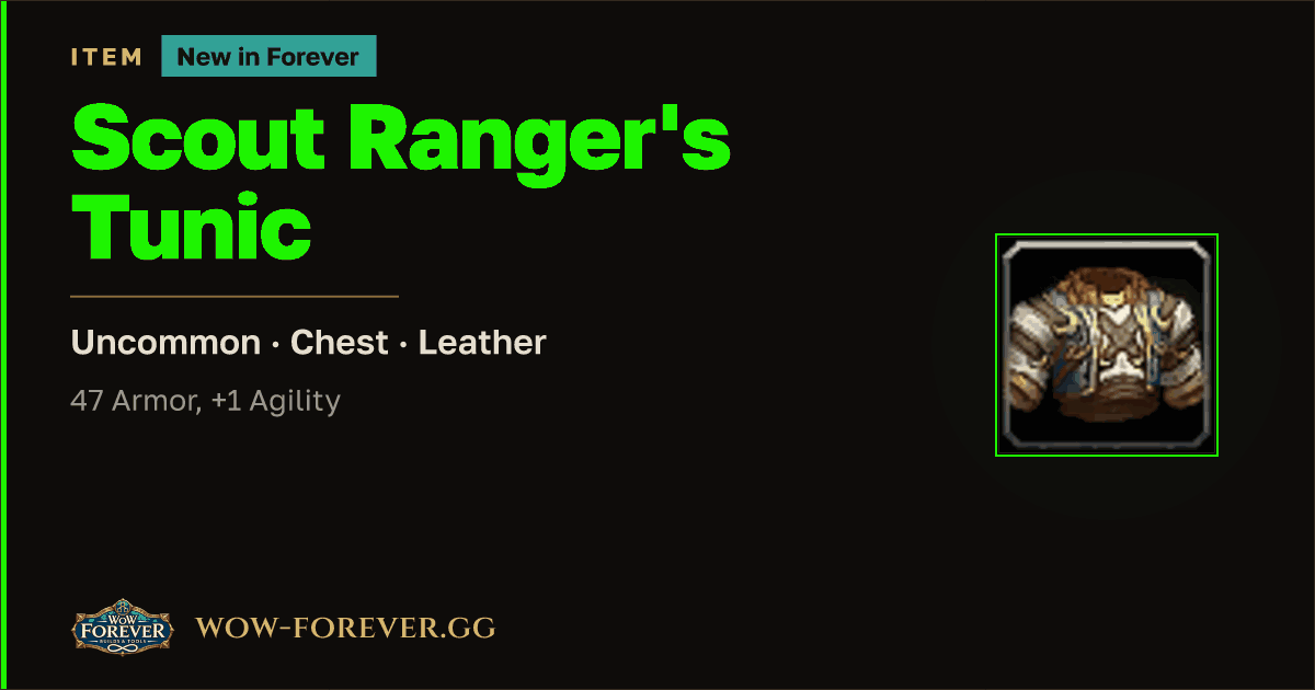 The preview card for Scout Ranger's Tunic