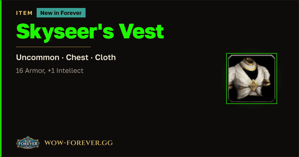 The preview card for Skyseer's Vest