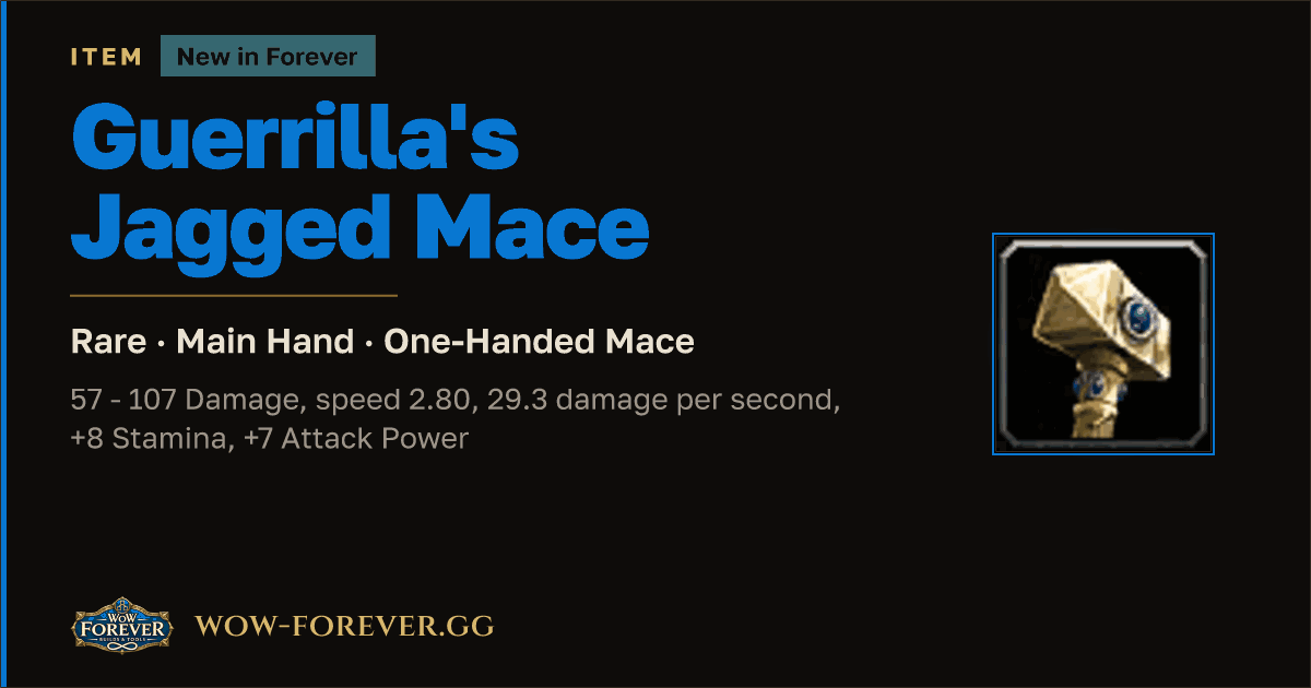 The preview card for Guerrilla's Jagged Mace