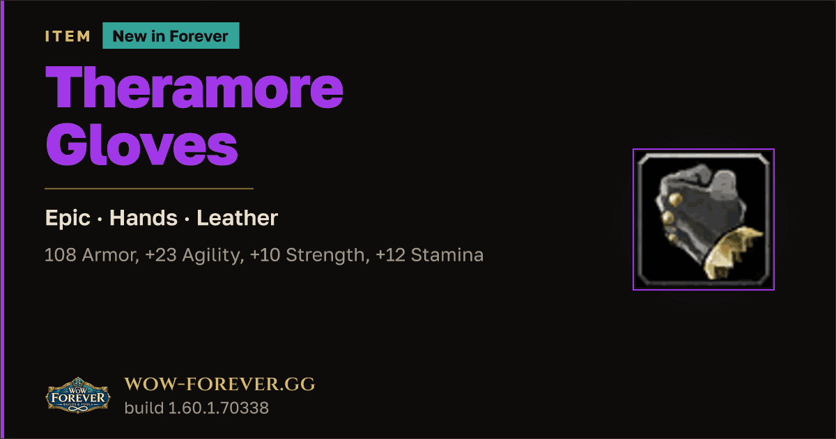 The preview card for Theramore Gloves