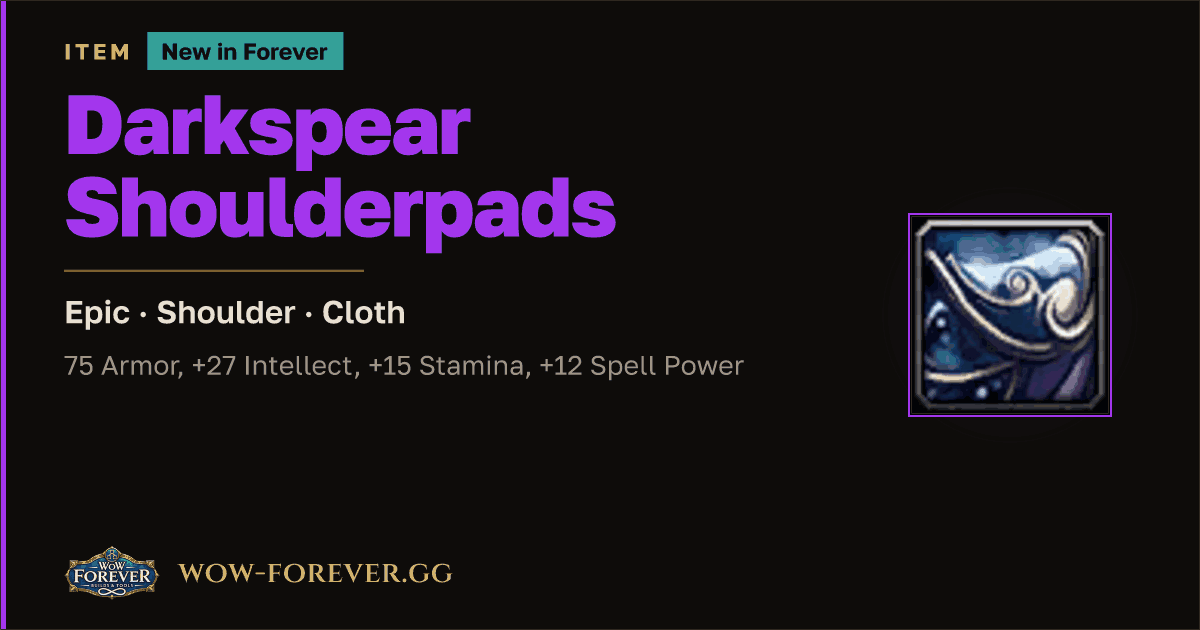 The preview card for Darkspear Shoulderpads