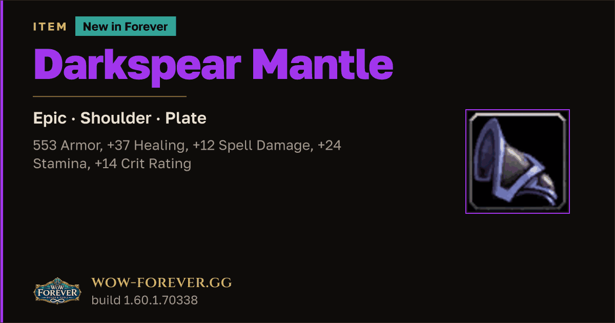 The preview card for Darkspear Mantle