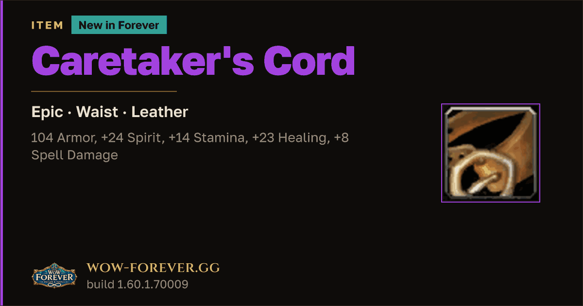 The preview card for Caretaker's Cord - Epic Leather Waist