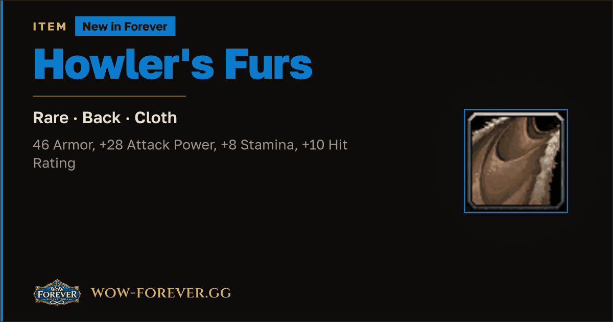 The preview card for Howler's Furs