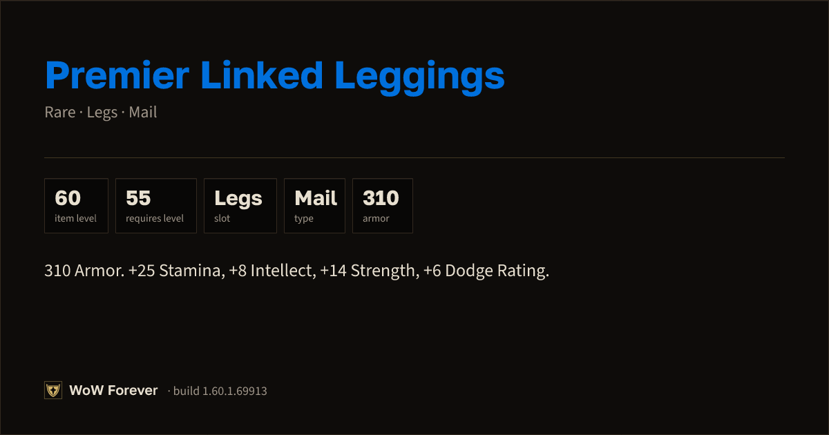 The preview card for Premier Linked Leggings - Rare Mail Legs