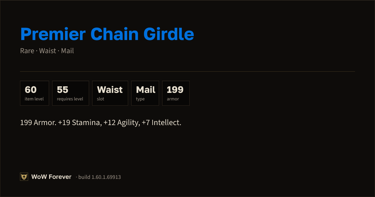 The preview card for Premier Chain Girdle - Rare Mail Waist
