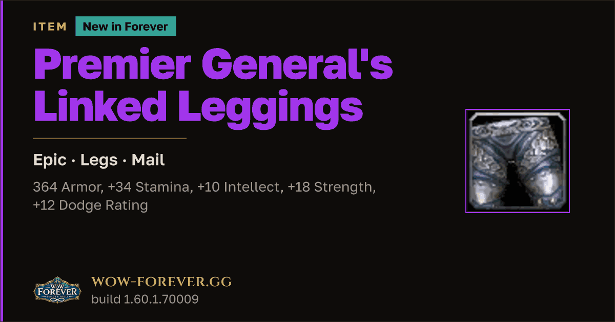 The preview card for Premier General's Linked Leggings - Epic Mail Legs