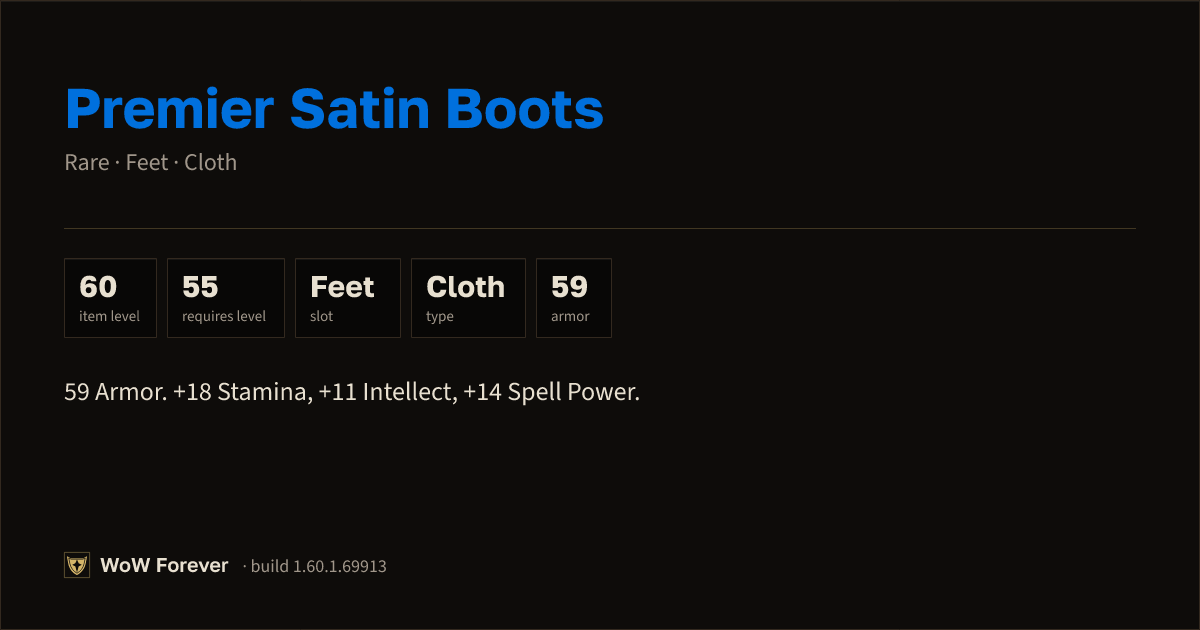 The preview card for Premier Satin Boots - Rare Cloth Feet
