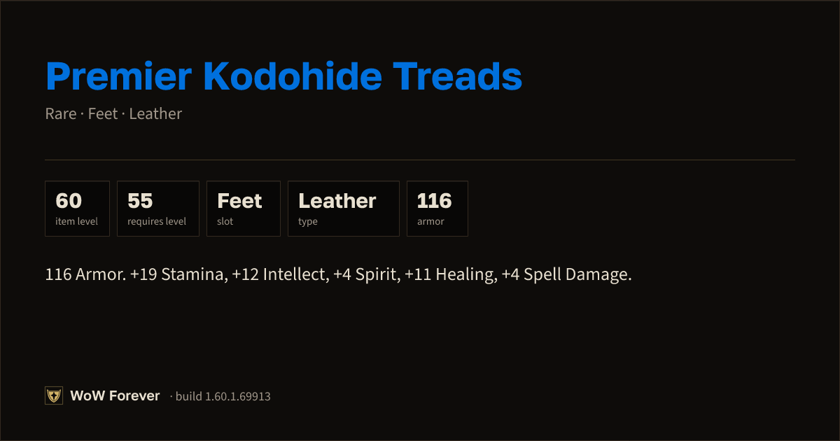 The preview card for Premier Kodohide Treads - Rare Leather Feet