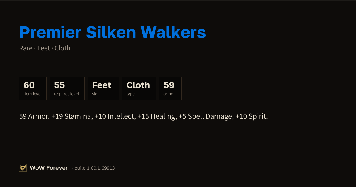 The preview card for Premier Silken Walkers - Rare Cloth Feet