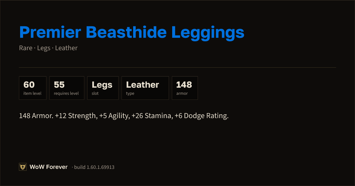 The preview card for Premier Beasthide Leggings - Rare Leather Legs