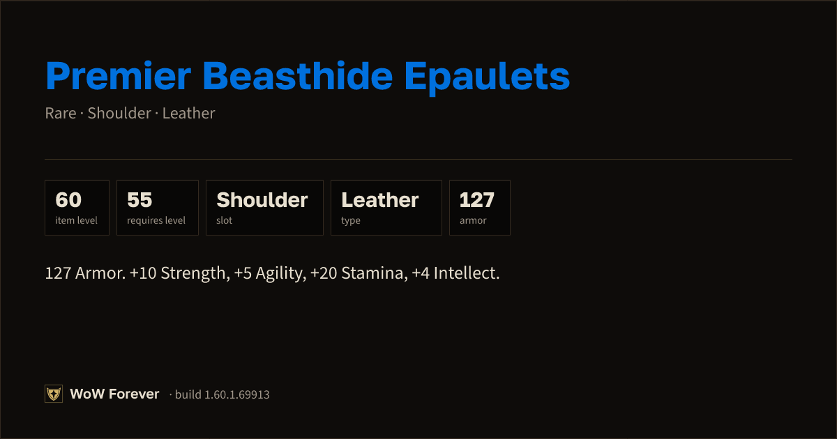 The preview card for Premier Beasthide Epaulets - Rare Leather Shoulder