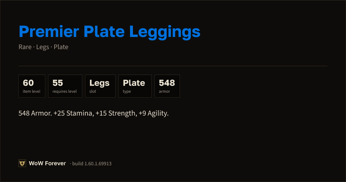 The preview card for Premier Plate Leggings - Rare Plate Legs