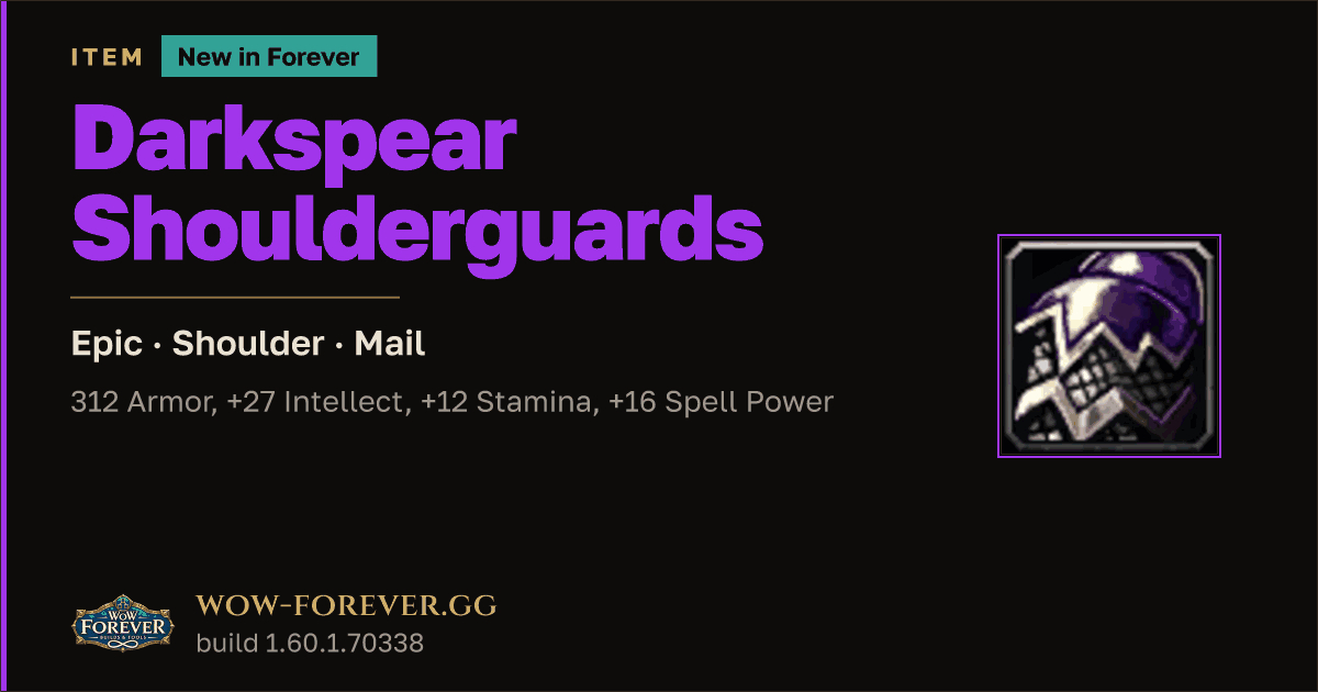 The preview card for Darkspear Shoulderguards