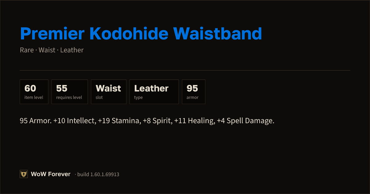 The preview card for Premier Kodohide Waistband - Rare Leather Waist