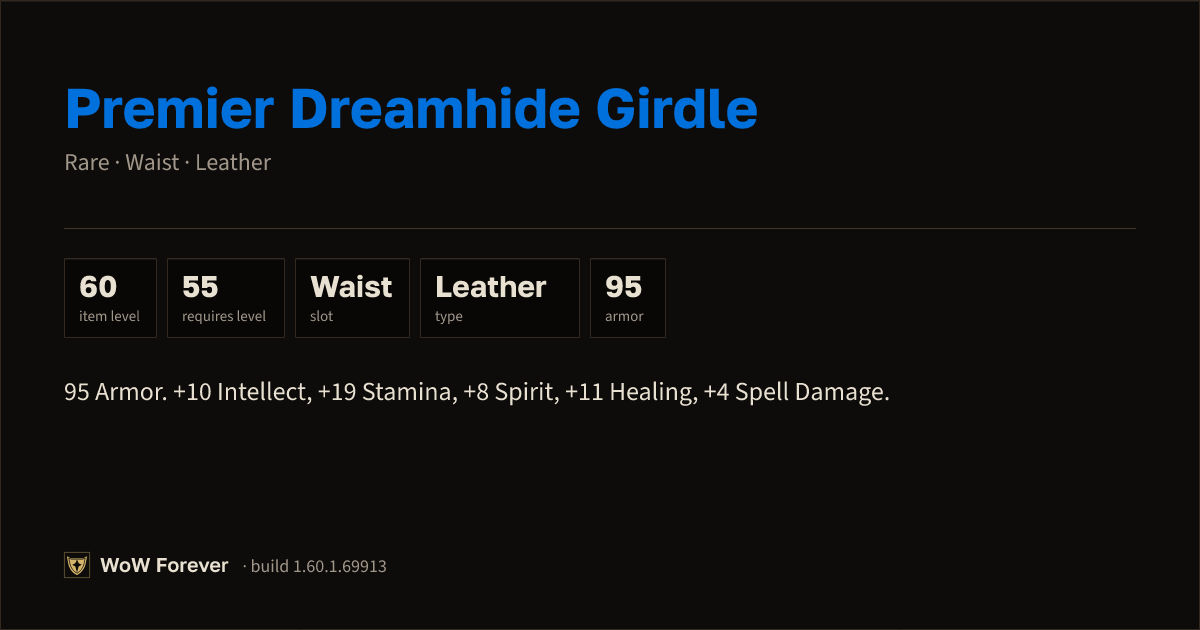 The preview card for Premier Dreamhide Girdle - Rare Leather Waist