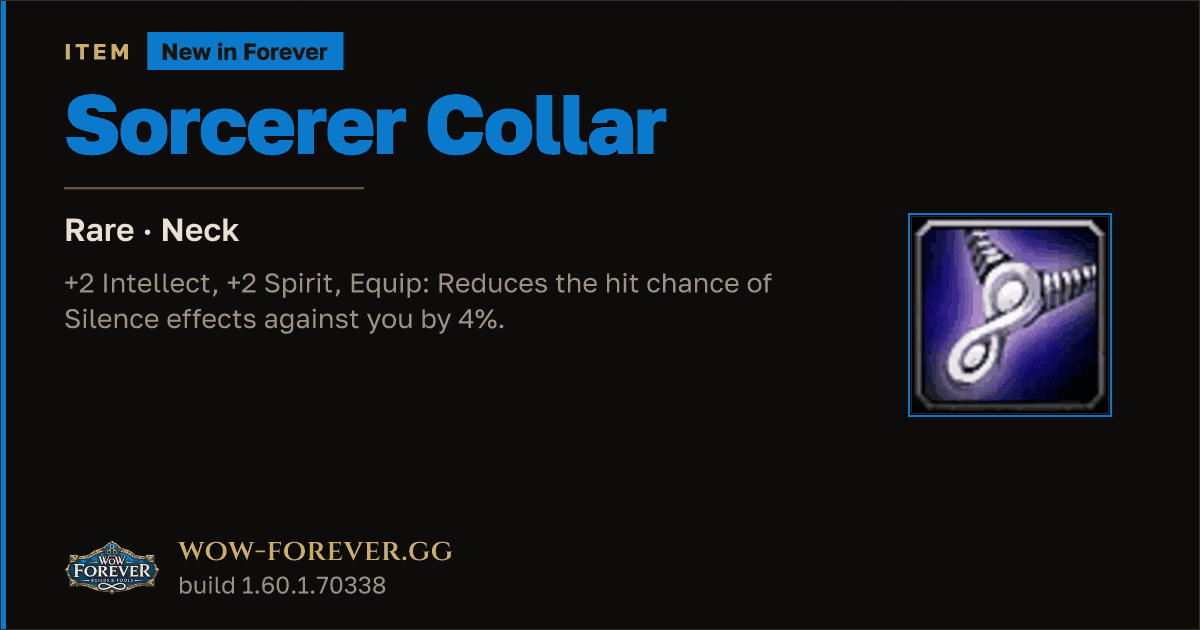 The preview card for Sorcerer Collar