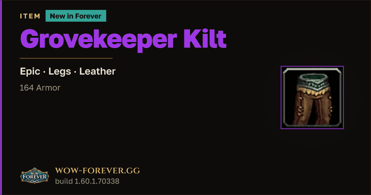 The preview card for Grovekeeper Kilt