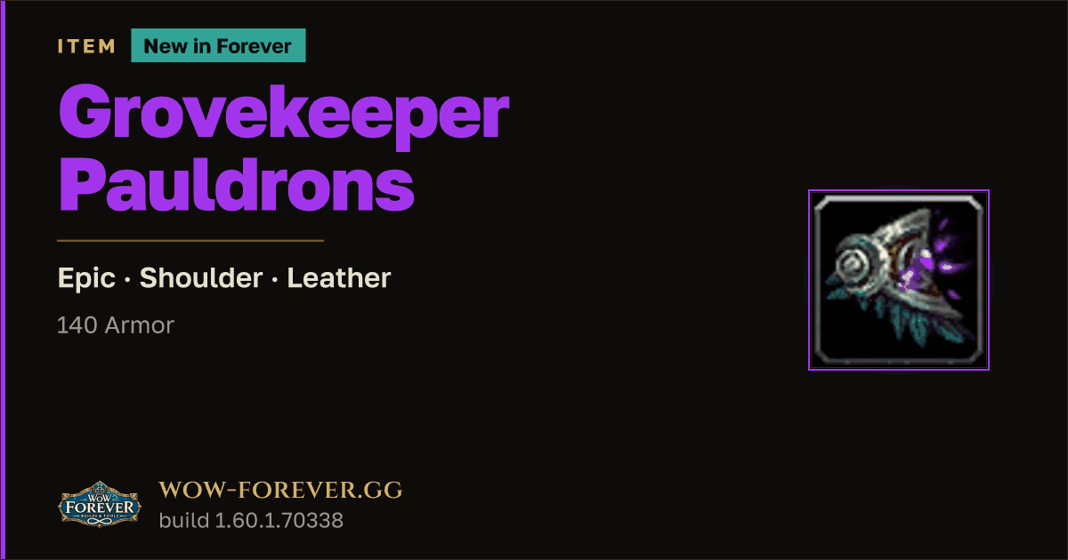 The preview card for Grovekeeper Pauldrons