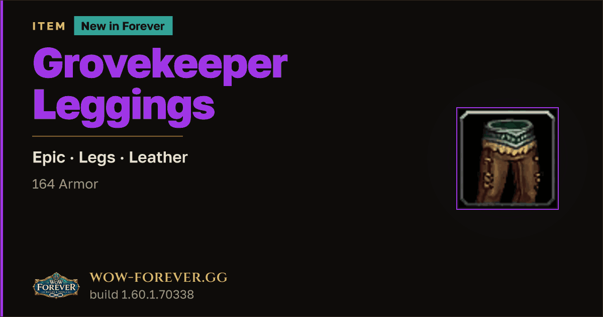 The preview card for Grovekeeper Leggings