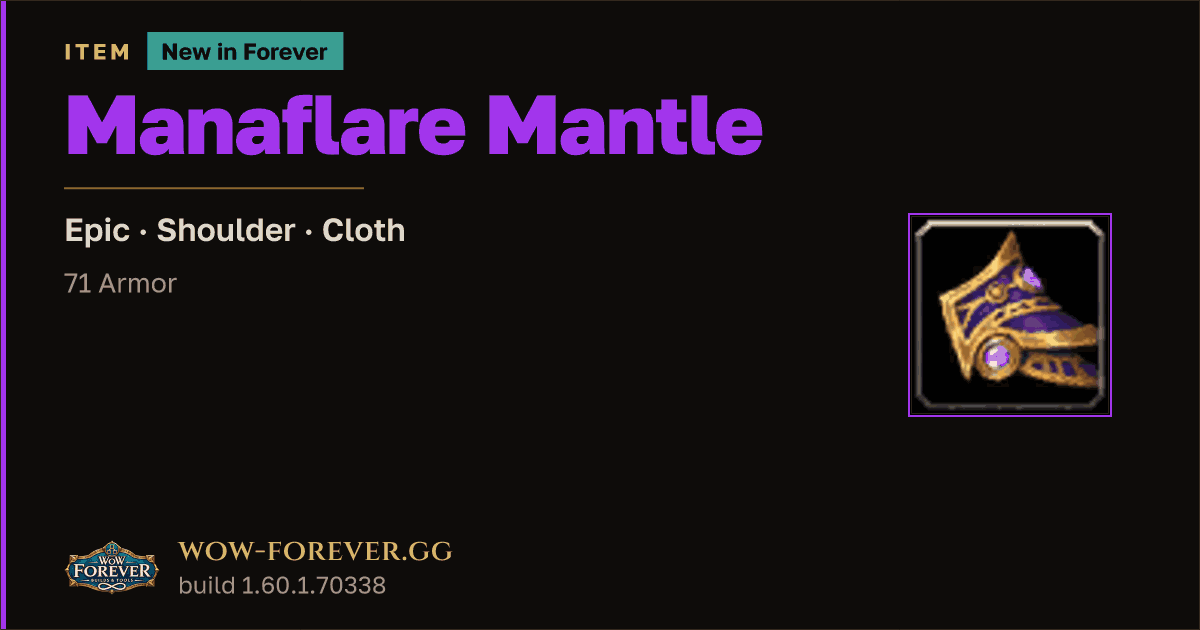 The preview card for Manaflare Mantle