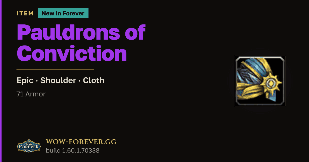 The preview card for Pauldrons of Conviction
