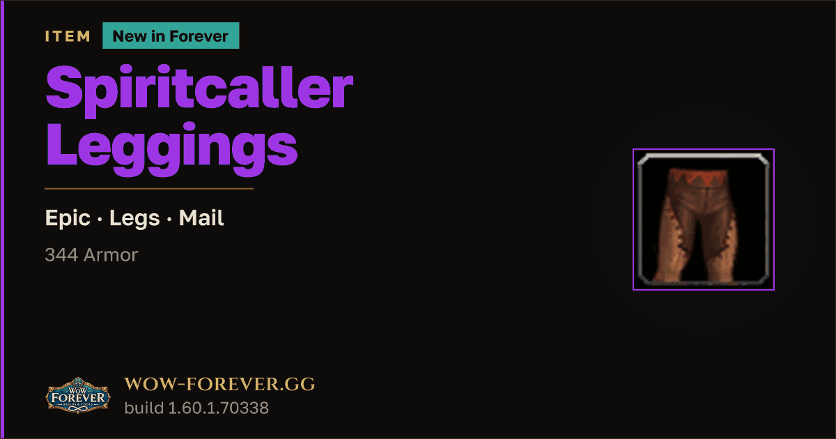 The preview card for Spiritcaller Leggings