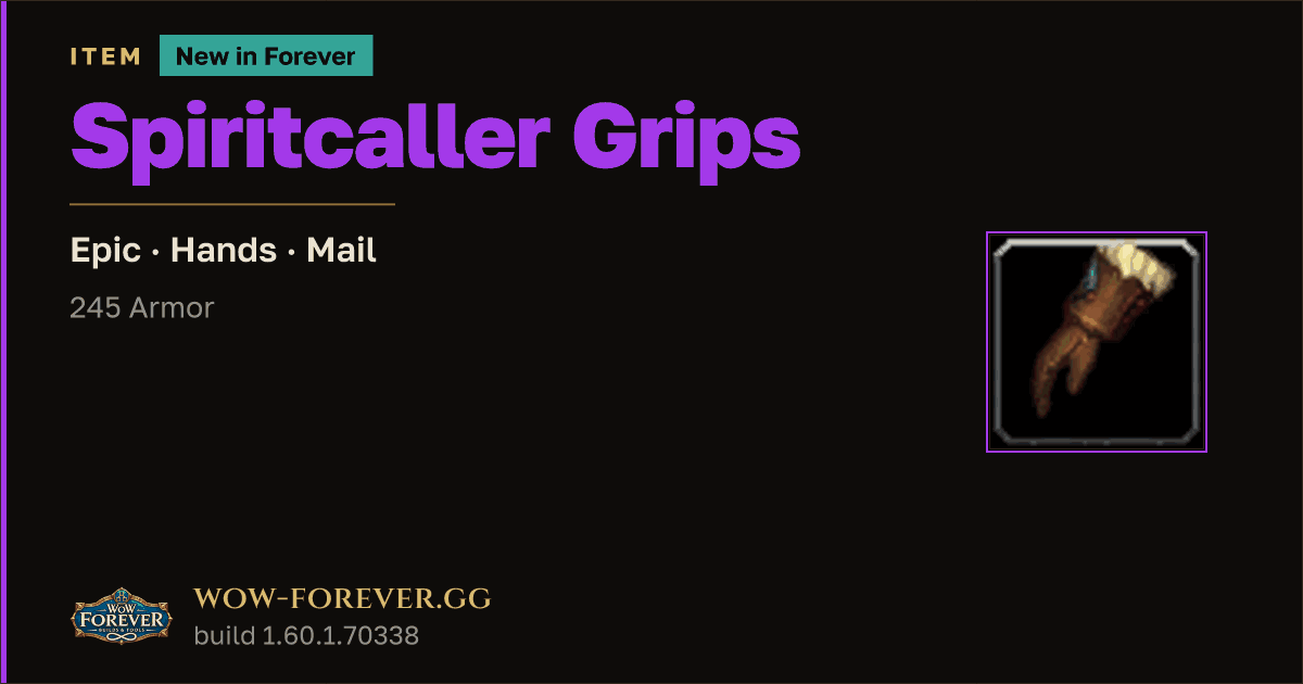 The preview card for Spiritcaller Grips