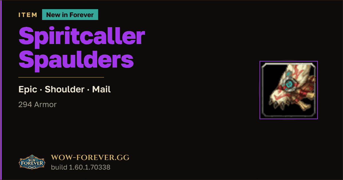 The preview card for Spiritcaller Spaulders