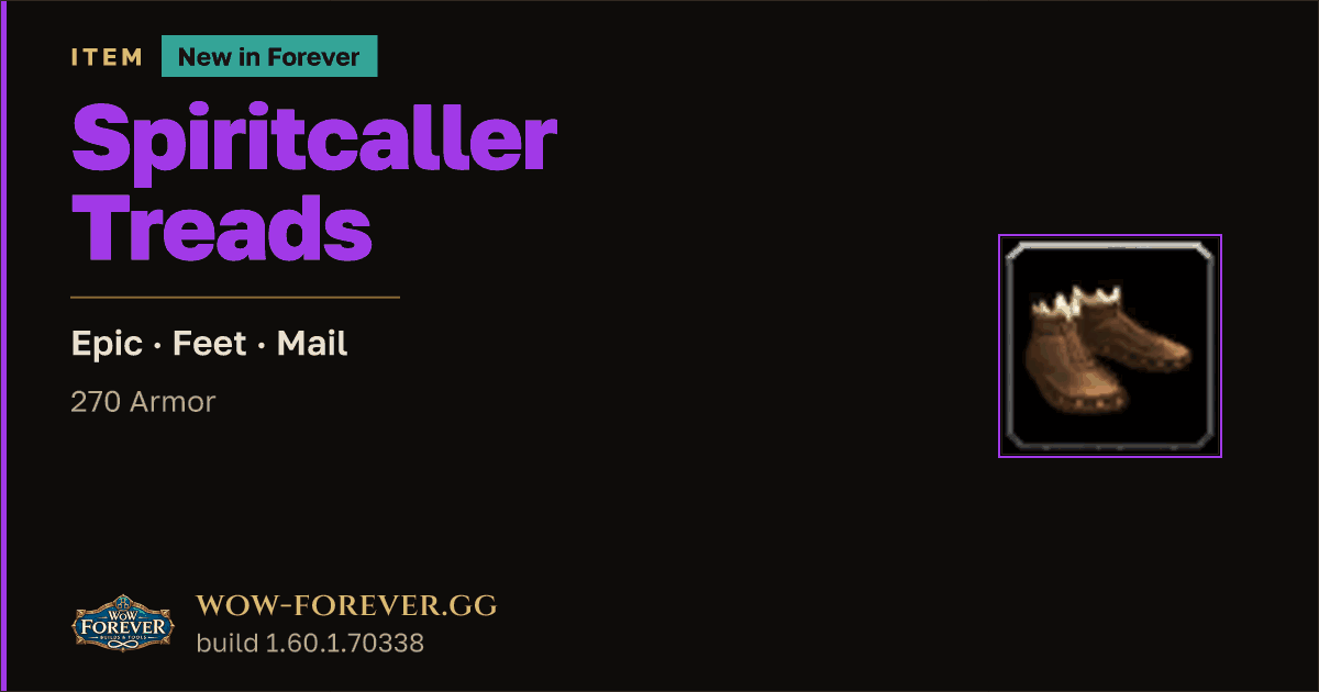 The preview card for Spiritcaller Treads