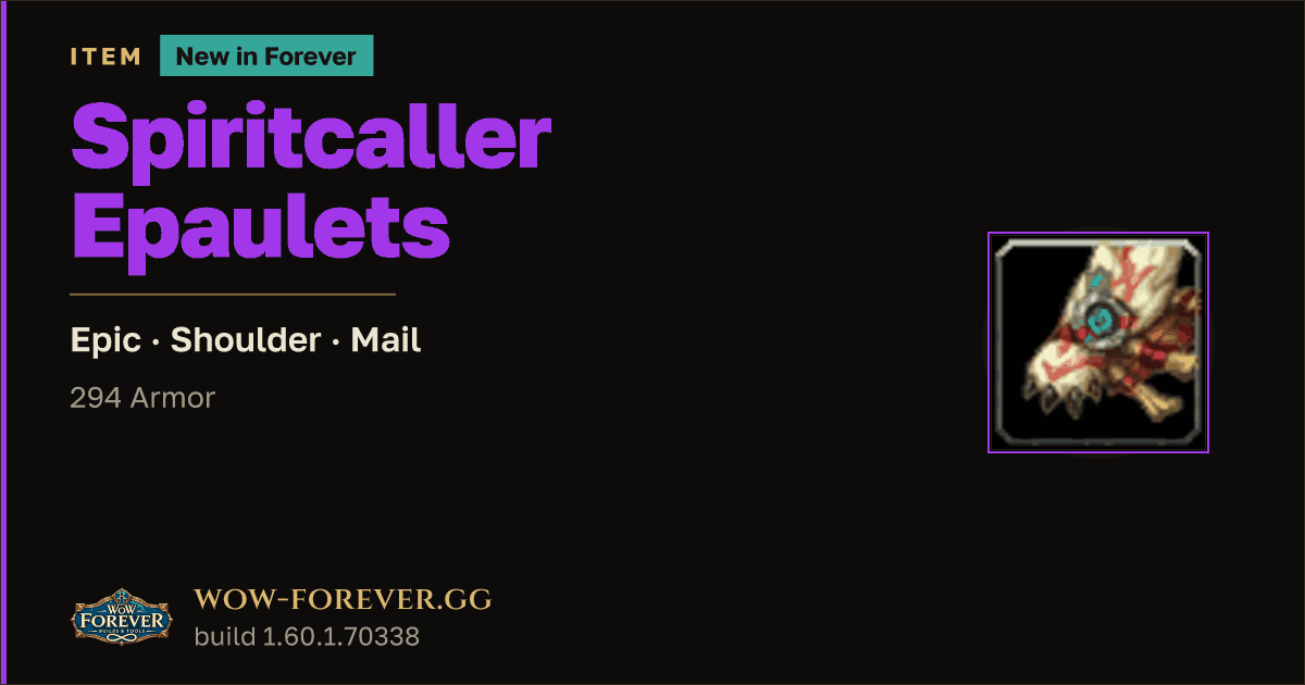 The preview card for Spiritcaller Epaulets