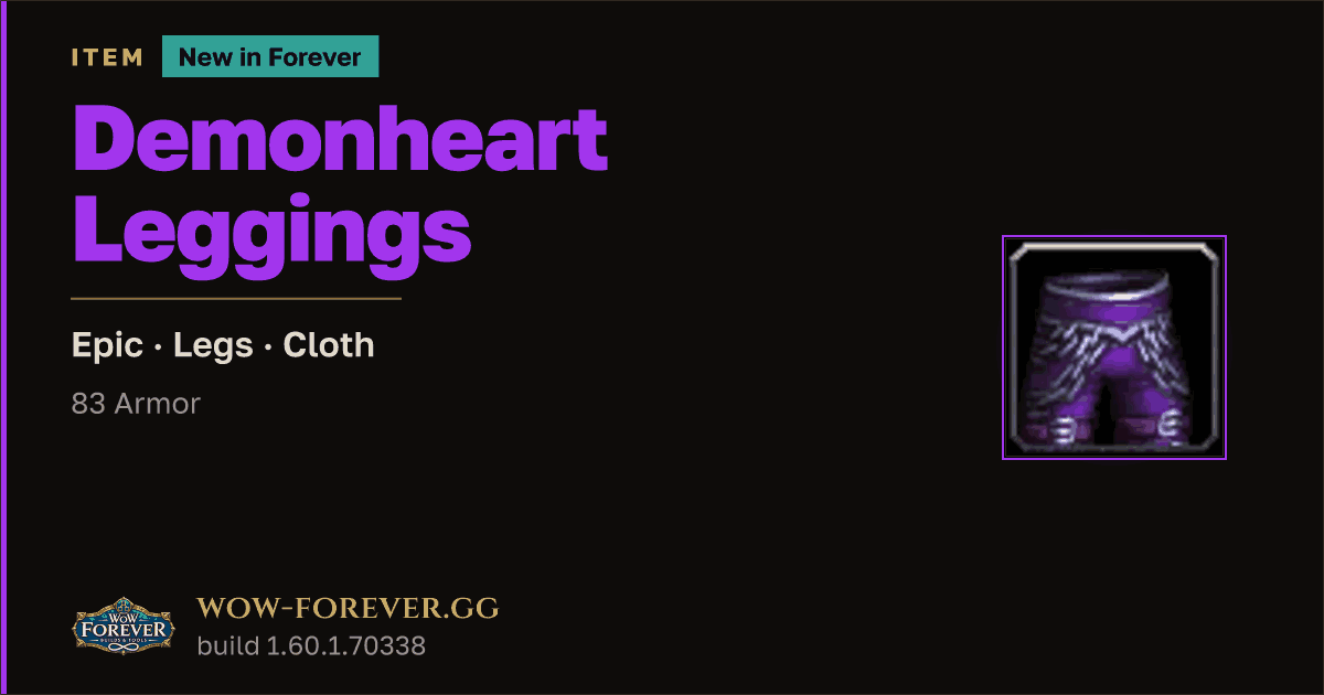 The preview card for Demonheart Leggings