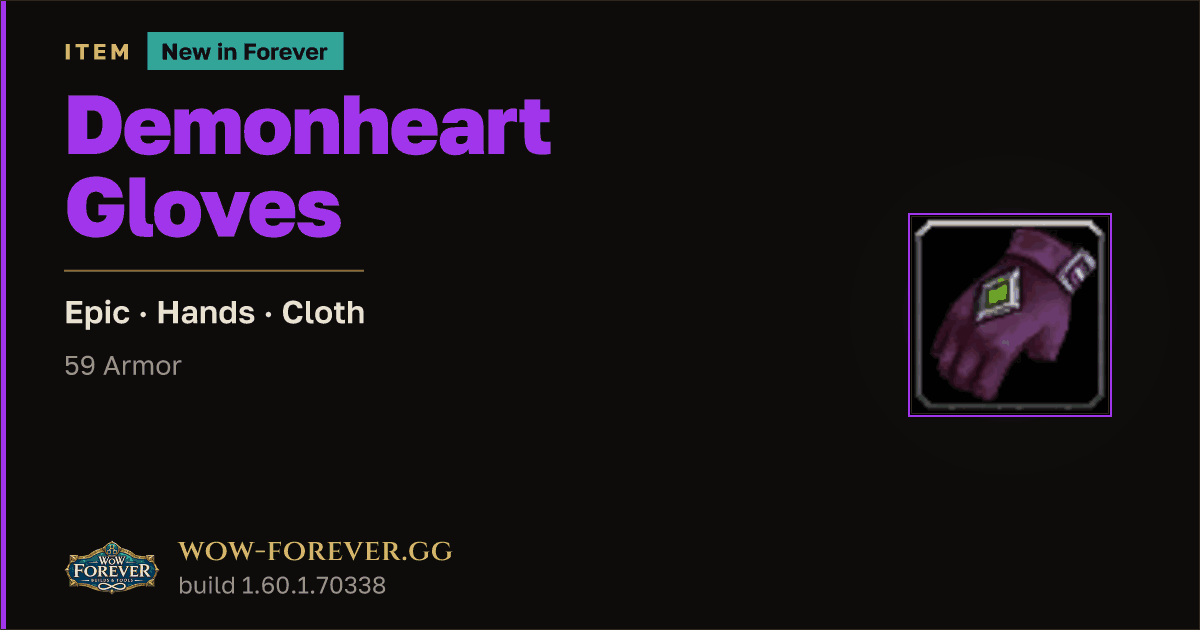 The preview card for Demonheart Gloves