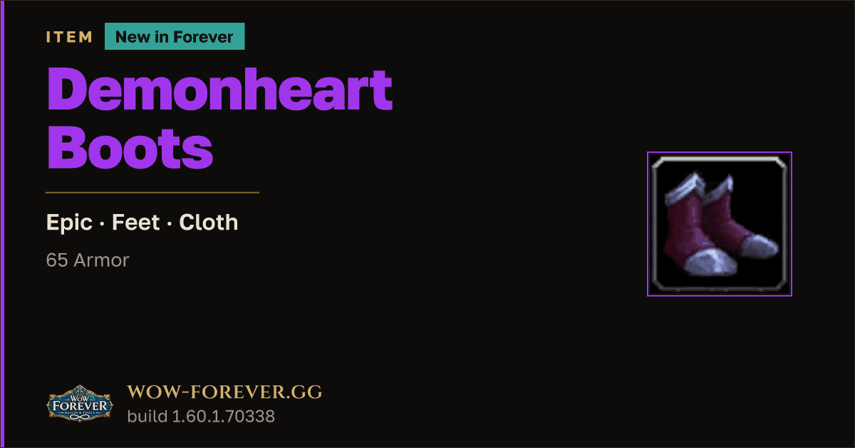 The preview card for Demonheart Boots
