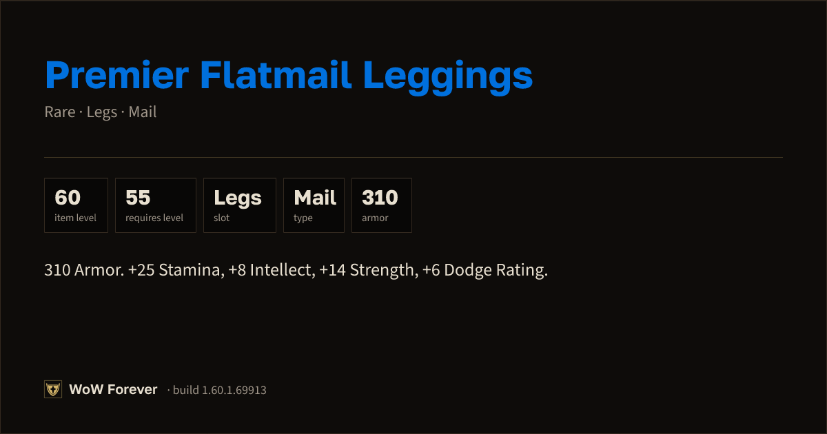 The preview card for Premier Flatmail Leggings - Rare Mail Legs